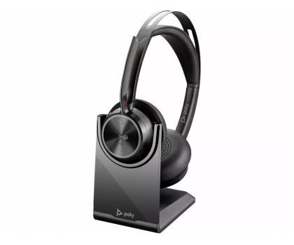 Słuchawki biurowe, callcenter Poly Voyager Focus 2 MS USB-A + Ładowarka biurkowa